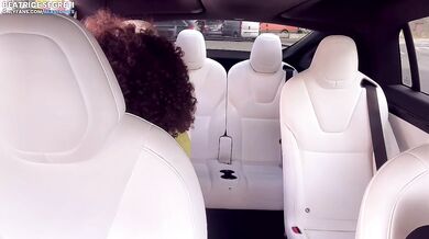 His girlfriend strokes me while his wife deepthroats him in the Tesla backseat