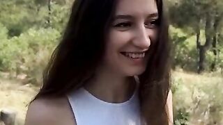 Russian girl Dasha fucks in the forest with a guy