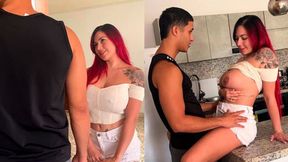 Busty neighbor begs for milk &mdash;  I feed her with my mouth