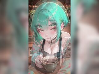 Turquoise-haired, biggest melons hentai waitress gets drilled by a client - AI-generated content