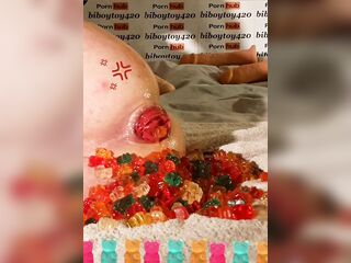 Gummy bear anal insertion