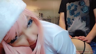 Naughty Santa Elf gives blowjob and gets fucked