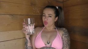 Belching on a HIS PIG's face wmv