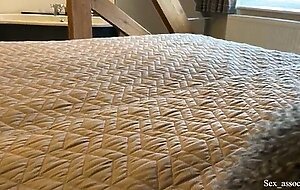 Shy arab stepmother and son share a bed in a hotel