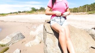 German vacationers having public sex on the beach