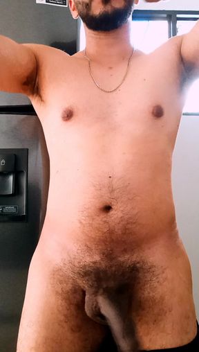Playing with My Cock and Foreskin in the Kitchen