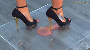 Busting Your WEAK Cock & Balls Under My Party Heels & Plexiglass - Plexi Cam (D73)