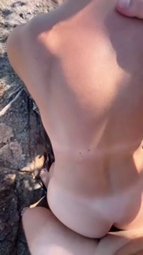DICK FLASH ON PUBLIC BEACH - Stranger caught me Jerking and Helps Me Cum!! 💦