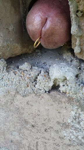 Sensitive place to push cock through rough wall