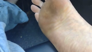 Going for a drive to the store in my jeans hard driving and pedal pumping &amp; barefoot in public