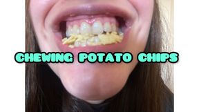 chewing potato chips