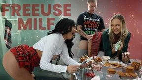 Horny Teen Sluts Fucking Their Busty Step Mom's Tight Holes In Steamy Xmas Sesh