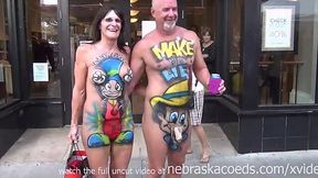 Wild exhibitionist MILFs flaunt it in the streets of Key West