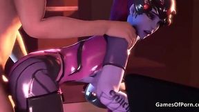 Overwatch Widowmaker Takes a Hard Pounding