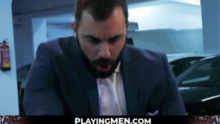 Rich men bang every others asses after hard day at work