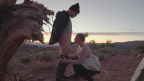 Sunset Blowjob and Huge Cumshot