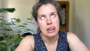 silly faces with saliva drooling mpg