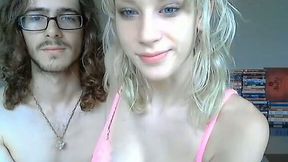 Freaky busty blondie and her 4 eyed dude are gonna make sex clip