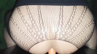 Sissy crossdreeser play with her big ass into bodystocking