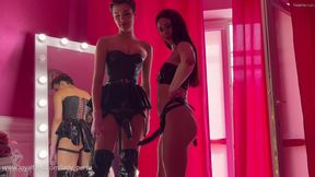 Double Pegging for our sissy slut