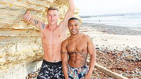 Justin Matthews & Jake Waters in Beach Balls Busting