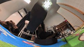 8K VR360 LINGLING thick-soled black sandals crush