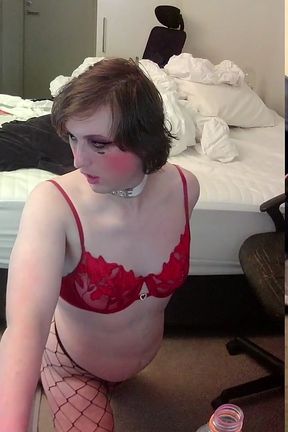 Sissycdmish - Locked up Slut with Huge BBC Dildo