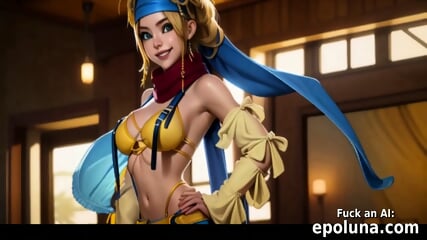 ai generated sexy fit blonde rikku final fantasy x shows off her sexy body gets facialized