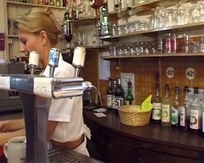 Petite French Waitress Pounded in Gang Bang Show