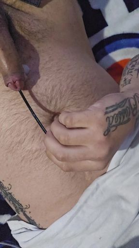 Masturbating with sounding rod until I cum