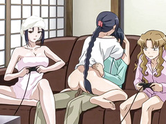 hentai lucky man living and three sexy classmates uncen