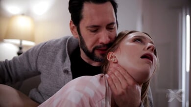 Laney Grey rides Tommy Pistol hard behind the scenes before swallowing his creampie