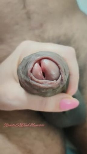 Let's share a Sensual massage and Foreskin play for the really Big cock. 60 Fps