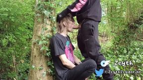 Punk dude penetrated by masked chav in the forest