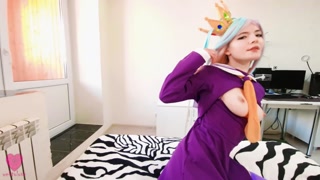 Tiny Shiro lost the game to Sora and gave herself to him, fulfilling his every sexual whims