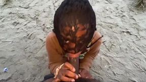 Alien FTM James Deen breeds his coworker on a public beach