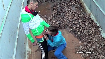 ROMAIN fucked outdoor by straight babdoy in jogging