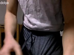 I masturbate my dick in shorts so that my stepcousin does not see!