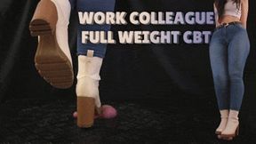 Full Weight Crushed by Work Colleague in White Ankle Boots (Edited Version) - Tamystarly - Cock Balls Crush Trample, CBT, Bootjob, Trampling, Shoejob, Stomping