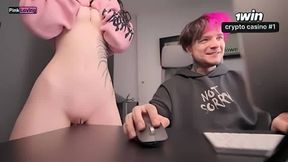 Rubbing table, my stepbro and I will jerk while playing on the computer, and cum.