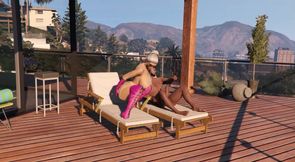 GTA V Big Booty Lady in pink gloves destroys Franklin Part 3