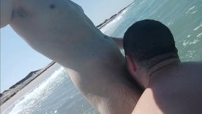 Amateur Gay Couple Enjoys Passionate Beach Sex With Waves Crashing Nearby