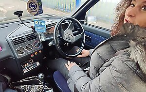 Tranny gilf starting and driving an ancient peugeot 205 diesel sfw NOT PORN