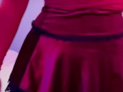 Latina crossdresser showing daddy her outfit