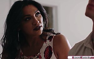 Trans stepmom Jessy Dubai asslicks and barebacks her stepson