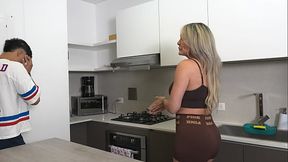 milf takes the wrong pill and ends up giving him a sexual enhancer  `Let me help you get it down `