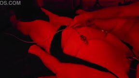 Lingerie-clad BBW enjoys multiple orgasms in homemade BDSM session