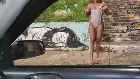 she was almost naked in the street prostituting herself with a perfect, tanned body. i fucked the hottie without a condom in a public park outdoors and came inside her pussy, which is when we got caug