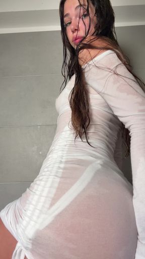 Im completely wet and playing with myself in the shower