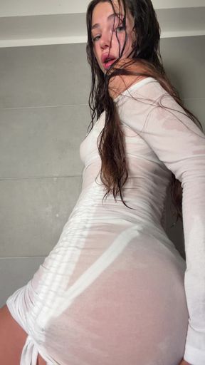 Im completely wet and playing with myself in the shower